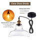 DIY Industrial Glass Pendant Light Clear Shade 11 in