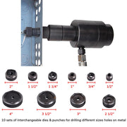 DIY 15-Ton Hydraulic Punch Driver Tool Kit w/ 10 Dies