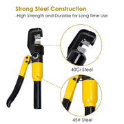 10-Ton Hydraulic Cable Wire Crimp Tool with 9 Dies