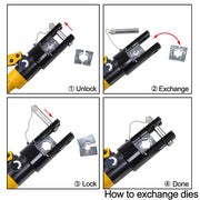 16-Ton Hydraulic Cable Wire Crimp Tool with 11 Dies