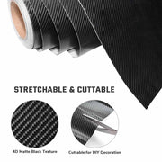 4D Gloss Carbon Fiber Hood Wrap Auto Vinyl Wrap Roll 5x100ft