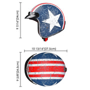 DOT Open Face Motorcycle Helmet American Flag with Visor