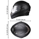 AHR Full Face Dual Visors DOT Motor Helmet Matte Black