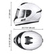 AHR RUN-F3 Full Face DOT Motor Helmet White