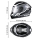 AHR RUN-F3 Full Face DOT Motor Helmet Black Gray
