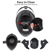DOT Full Face Bluetooth Motorcycle Helmet Headset Matte