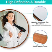 DIY 24" Round Bathroom Mirror for Hallway Vanity Bedroom Wall