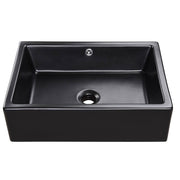 DIY Rectangle Vessel Porcelain Sink Black w/ Overflow Drain