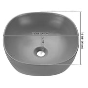 DIY Aquaterior 16" Gray Vessel Sink with Pop Up Drain