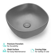 DIY Aquaterior 16" Gray Vessel Sink with Pop Up Drain