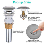 DIY Aquaterior 16" Gray Vessel Sink with Pop Up Drain