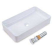 Aquaterior Rectangle Vessel Sink w/ Pop Up Drain 23x13"