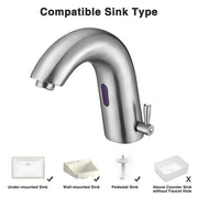 DIY Auto Sensor Touchless Bathroom Faucet Hot & Cold 7"