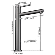 Tall Bathroom Faucet for Vessel Sink Single-Hole 13"H