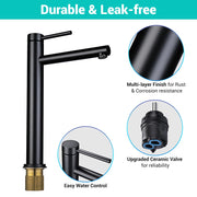 DIY Tall Bathroom Faucet for Vessel Sink Single-Hole 13"H