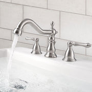 DIY Bathroom Widespread Faucet with Drain 2-Handle 6"H