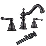 DIY Bathroom Widespread Faucet with Drain 2-Handle 6"H