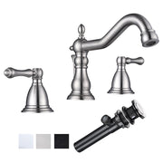 DIY Bathroom Widespread Faucet with Drain 2-Handle 6"H