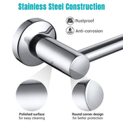 DIY Wall-Mounted Towel Bar Stainless Steel Chrome Finished