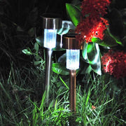 DIY 6x Solar LED White Outdoor  Path Light Stainless Silver