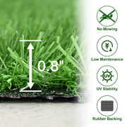 DIY Artificial Grass for Side Yard Landscaping, 0.8" Pile (4', 3', 1'W Options)