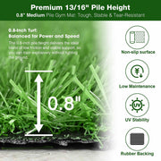 DIY Modular 12' Artificial Grass Turf Roll | 0.8" Mat for Garage & Gym