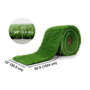 DIY Artificial Grass for Side Yard Landscaping, 1.38" Pile (4', 3', 1'W Options)