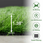 DIY Artificial Grass for Side Yard Landscaping, 1.38" Pile (4', 3', 1'W Options)
