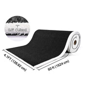 DIY HybridLane Black Indoor Gym Turf with White Border Lines, 61oz