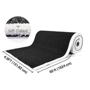DIY HybridLane Black Indoor Gym Turf with White Border Lines, 61oz