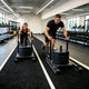 DIY HybridLane Black Indoor Gym Turf with White Border Lines, 61oz