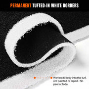 DIY HybridLane Black Indoor Gym Turf with White Border Lines, 61oz