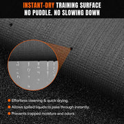 DIY HybridLane Black Indoor Gym Turf with White Border Lines, 61oz