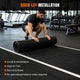 DIY HybridLane Black Indoor Gym Turf with White Border Lines, 61oz