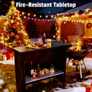 DIY Outdoor Folding Bar Pub Table with Storage