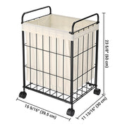 DIY Rolling Laundry Hamper Metal Frame & Canvas Basket 16x12x24