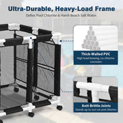 DIY Durable Pool Float Storage Mesh Toy Organizer - Solid PVC Frame