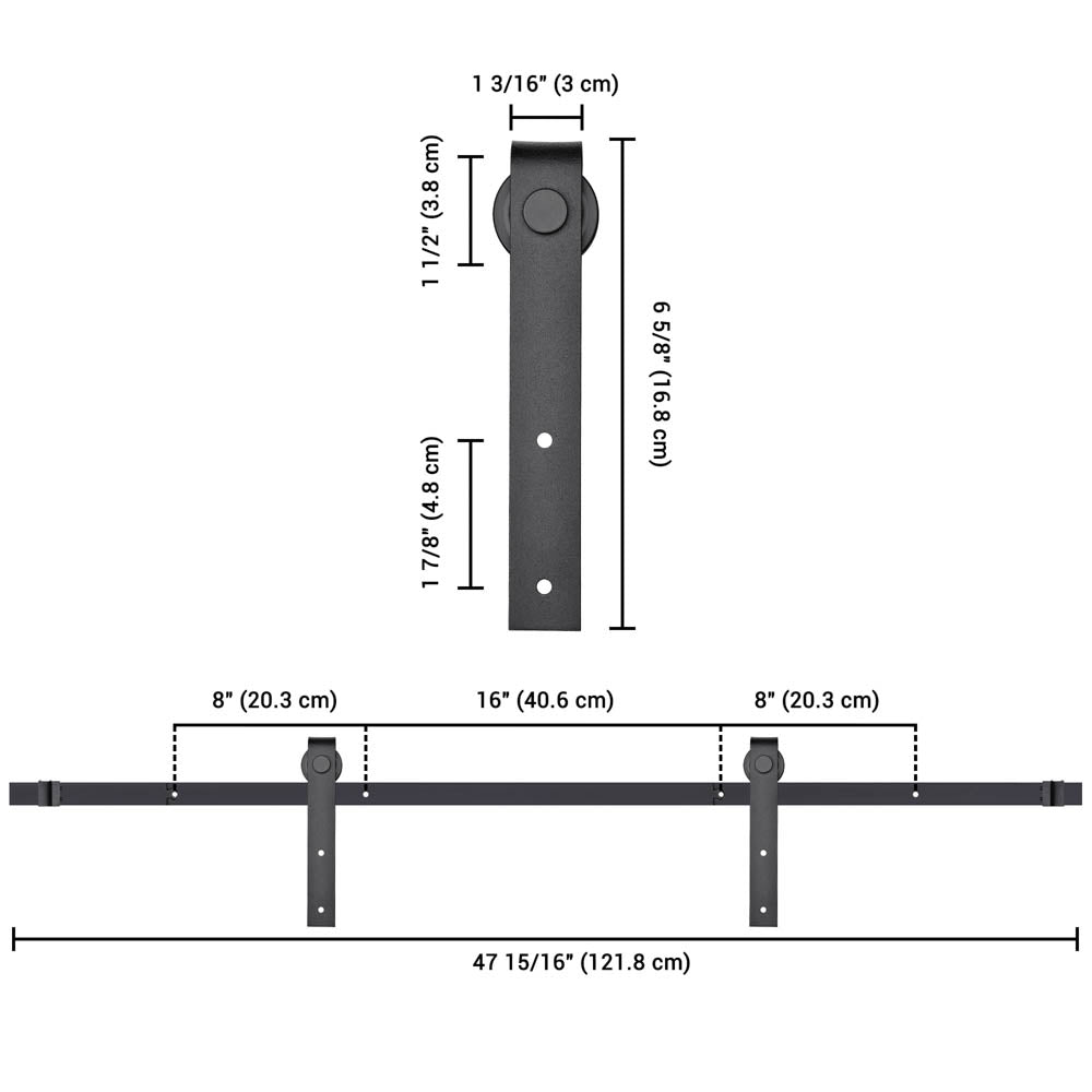 DIY 4 Double Sliding Barn Door Hardware Set Cabinet Roller Track The   06sdo015 4ft 06.v1 W301 