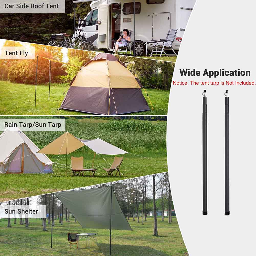 DIY Tarp Poles Set of with Bag Tent Canopy Shelter Poles