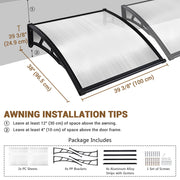 DIY 2 Pcs 3ft Awning Patio Cover Rain Protection Window