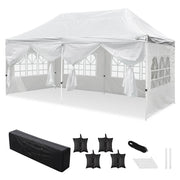 10x20ft Easy Pop Up Canopy 4-Sidewall Party Tent Shelter