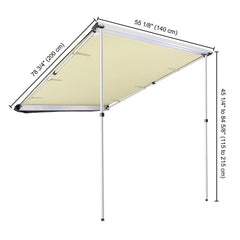 Retracted Car Rooftop Side Awning Shade 4' 7