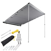 Retracted Car Rooftop Side Awning Shade 6' 7"x8' 2"