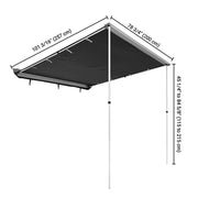 DIY Retracted Car Rooftop Side Awning Shade 6' 7"x8' 2"