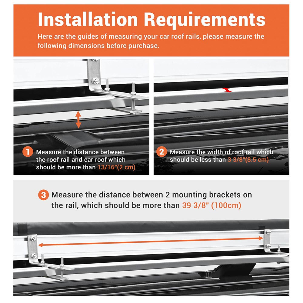 DIY Retracted Car Rooftop Side Awning Shade 6' 7