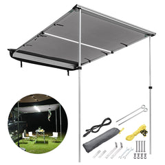 DIY Car Awning with LED Light Rear Side Tent 6' 7