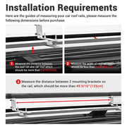 DIY Retracted Car Rooftop Side Awning Shade 8' 2"x7' 7"