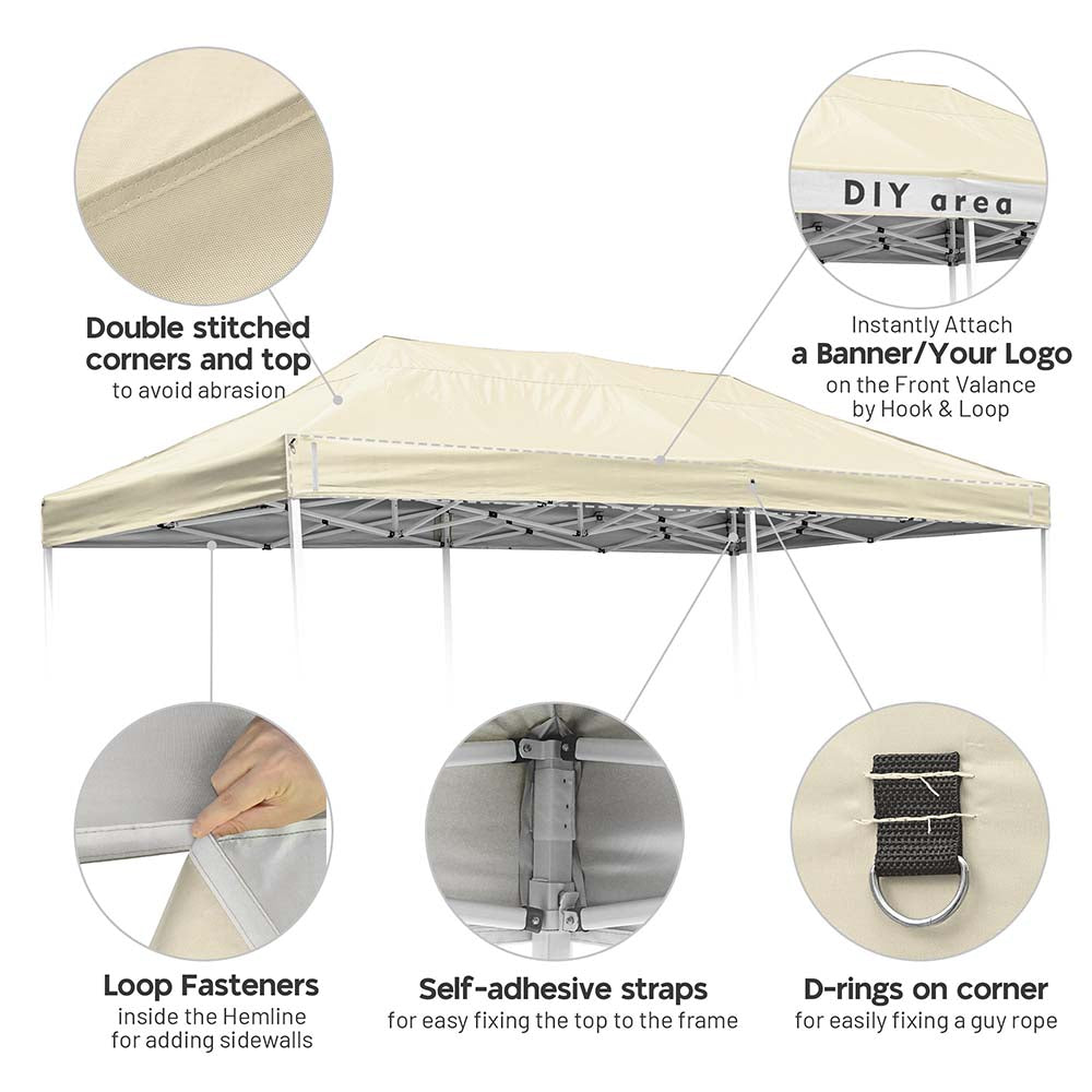 sticky tent DIY 10x20ft Easy Pop Up Canopy Tent Top Replacement