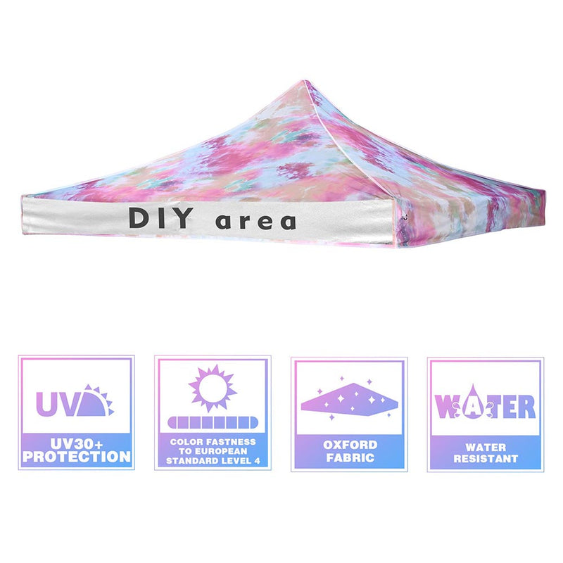 10x10 Canopy Replacement Cover Tie-dyed Pink (9'7"x9'7")
