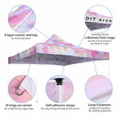 10x10 Canopy Replacement Cover Tie-dyed Pink (9'7